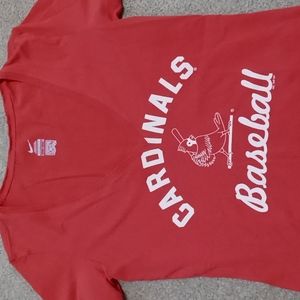 St. Louis Cardinals V-neck women's short-sleeve red tee. Sz S